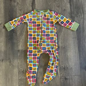 Sweet Peanut Farm Animal Print One Piece Romper Pajamas - 6/12 Months